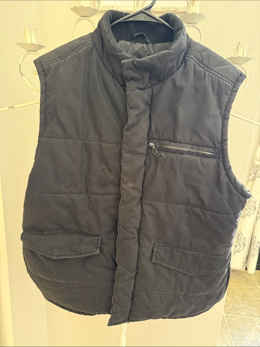 Route 66 Men's Black Quilted Puffer Vest